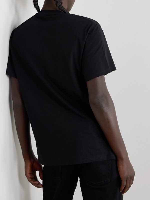 Logo-Flocked Cotton-Jersey T-Shirt - BK