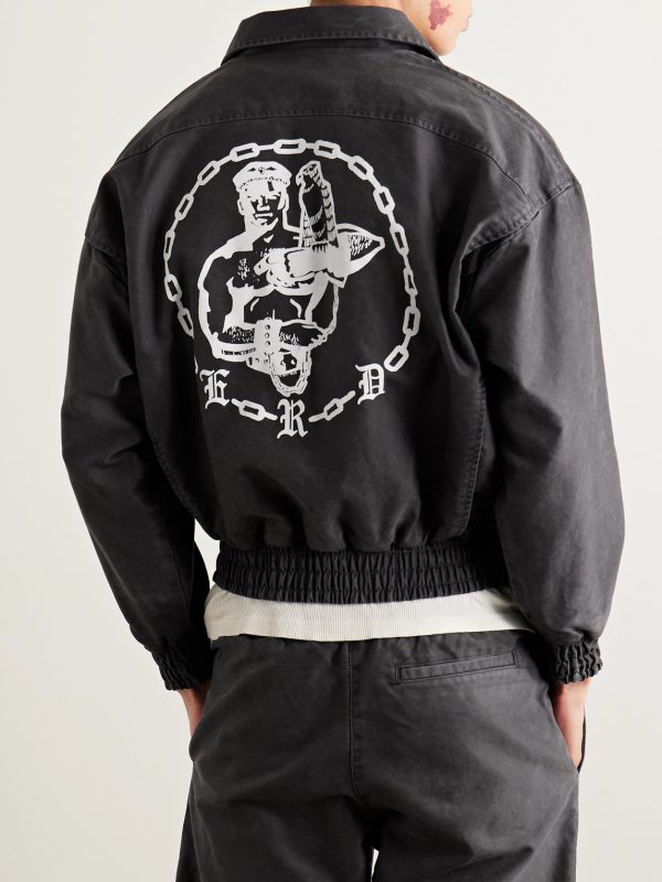 Enfant en Chaine Printed Cotton Track Jacket - BK Enfant en Chaine Printed Cotton Track Jacket - BK