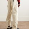 Straight-Leg Distressed Panelled Herringbone Denim Trousers - BK Straight-Leg Distressed Panelled Herringbone Denim Trousers - BK