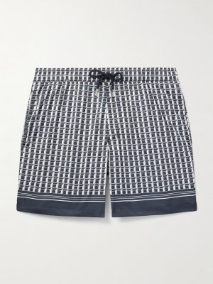 Straight-Leg Mid-Length Printed Swim Shorts Straight-Leg Mid-Length Printed Swim Shorts