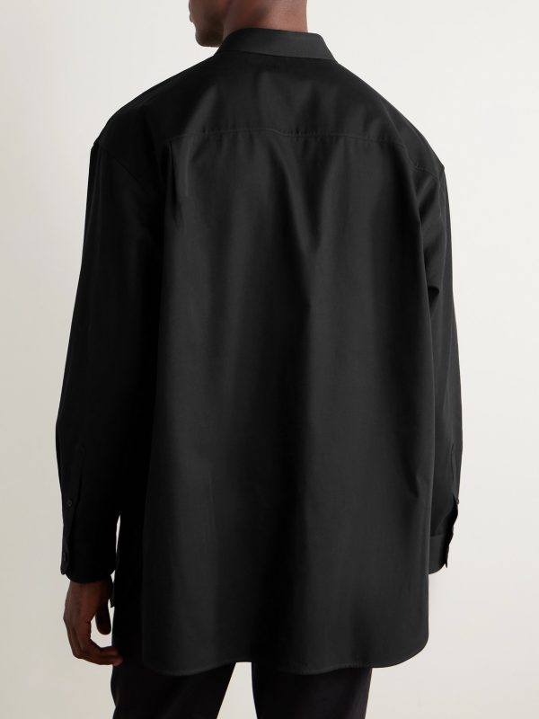 Lukre Oversized Cotton and Cashmere-Blend Twill Shirt - BK Lukre Oversized Cotton and Cashmere-Blend Twill Shirt - BK
