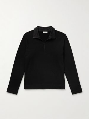 Gallagher Cotton and Cashmere-Blend Half-Zip Sweater Gallagher Cotton and Cashmere-Blend Half-Zip Sweater