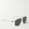 Navigator Aviator-Style Silver-Tone Sunglasses - FR