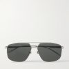 Navigator Aviator-Style Silver-Tone Sunglasses
