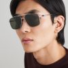 Navigator Aviator-Style Silver-Tone Sunglasses - OU