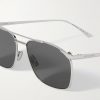 Aviator-Style Silver-Tone Sunglasses - CU Aviator-Style Silver-Tone Sunglasses - CU