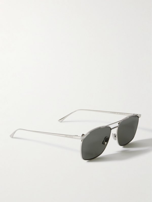 Aviator-Style Silver-Tone Sunglasses - FR Aviator-Style Silver-Tone Sunglasses - FR