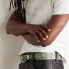 4.5cm Eagle Petit Iron Cross Studded Leather Belt - FR