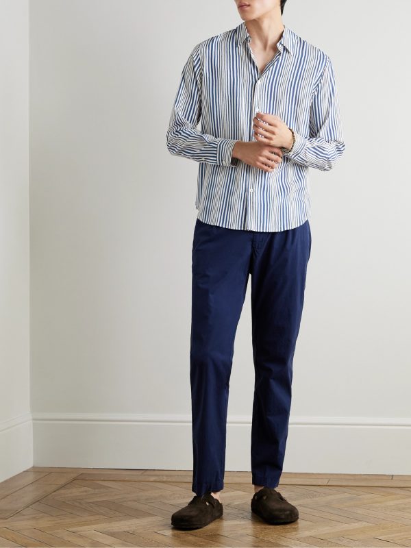 Giles Slim-Fit Striped Lyocell Shirt - OU Giles Slim-Fit Striped Lyocell Shirt - OU