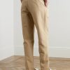 Carsyn Tapered Pleated Linen and Cotton-Blend Trousers - BK Carsyn Tapered Pleated Linen and Cotton-Blend Trousers - BK