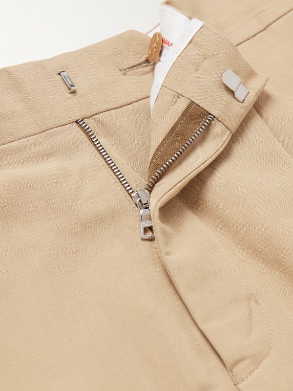 Carsyn Tapered Pleated Linen and Cotton-Blend Trousers - CU Carsyn Tapered Pleated Linen and Cotton-Blend Trousers - CU
