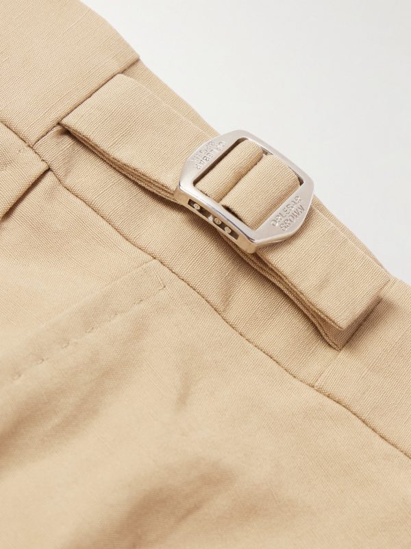 Carsyn Tapered Pleated Linen and Cotton-Blend Trousers - E1 Carsyn Tapered Pleated Linen and Cotton-Blend Trousers - E1