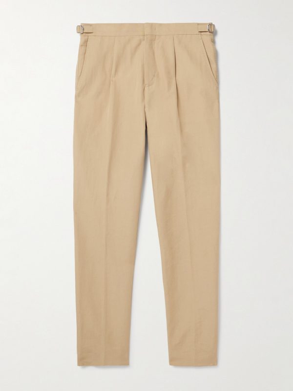 Carsyn Tapered Pleated Linen and Cotton-Blend Trousers Carsyn Tapered Pleated Linen and Cotton-Blend Trousers