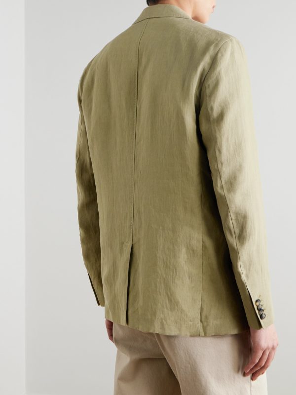 Garret Unstructured Linen Suit Jacket - BK