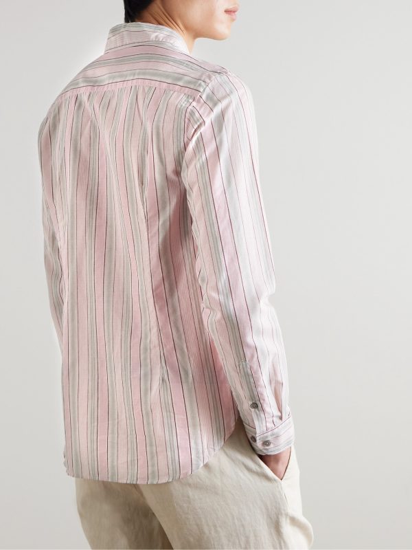 Giles Slim-Fit Striped Cotton Shirt - BK Giles Slim-Fit Striped Cotton Shirt - BK