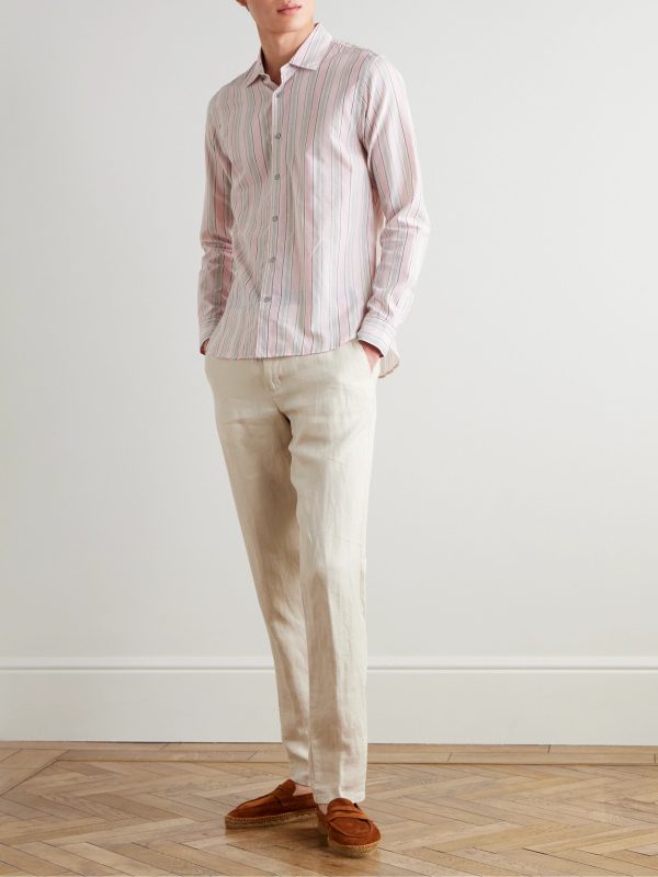 Giles Slim-Fit Striped Cotton Shirt - OU Giles Slim-Fit Striped Cotton Shirt - OU