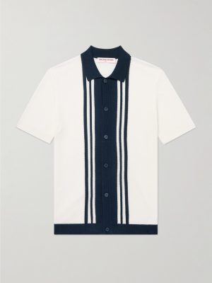 Tiernan Striped Mercerised Organic Cotton-Piqué Shirt Tiernan Striped Mercerised Organic Cotton-Piqué Shirt