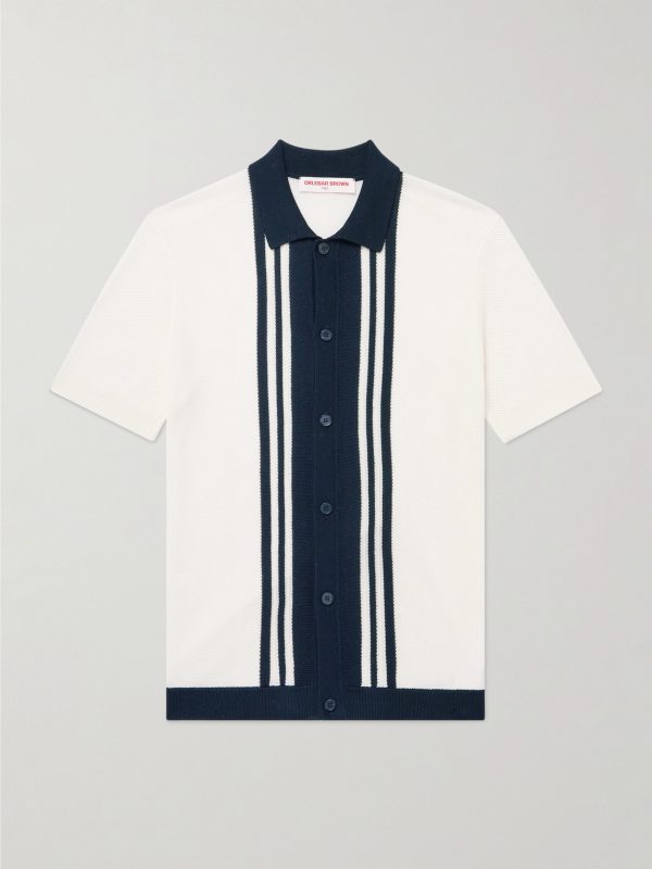 Tiernan Striped Mercerised Organic Cotton-Piqué Shirt Tiernan Striped Mercerised Organic Cotton-Piqué Shirt