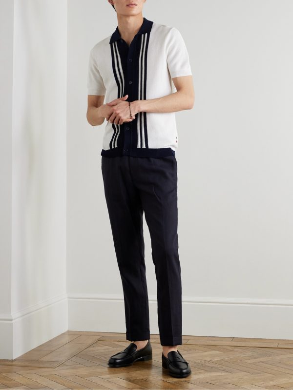 Tiernan Striped Mercerised Organic Cotton-Piqué Shirt - OU Tiernan Striped Mercerised Organic Cotton-Piqué Shirt - OU