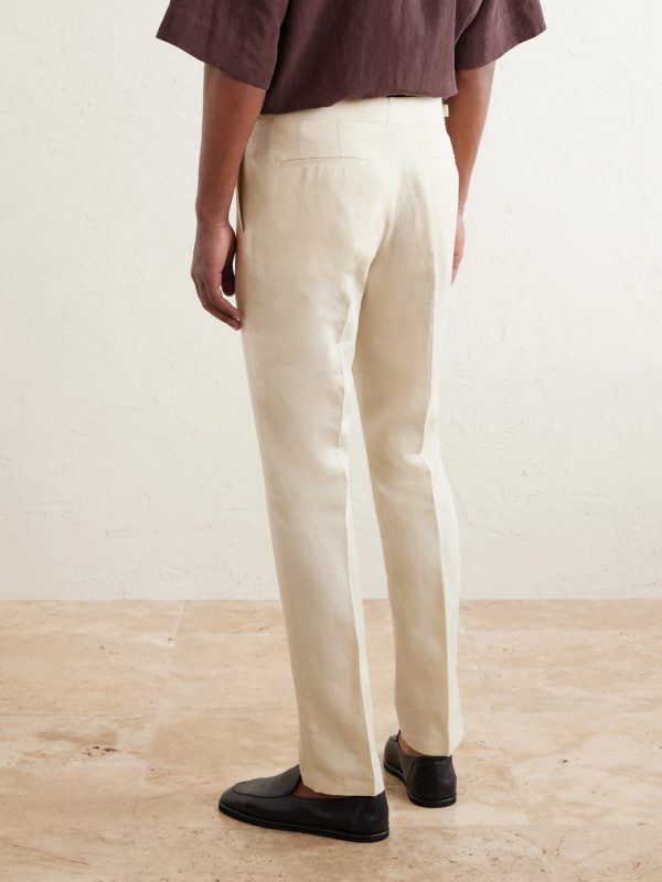 Griffon Tapered Linen Trousers - BK