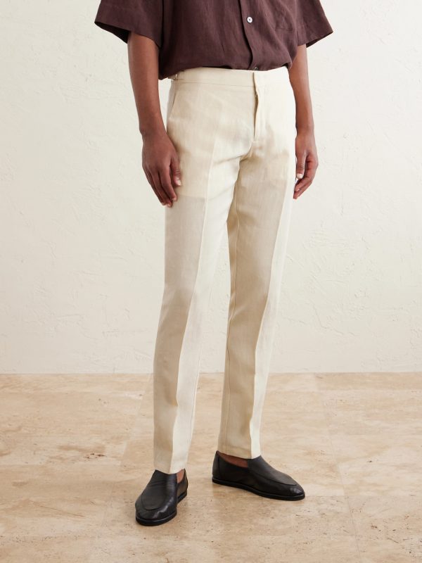 Griffon Tapered Linen Trousers - FR