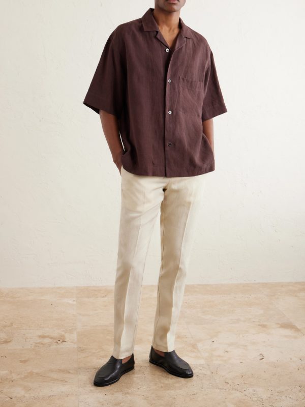 Griffon Tapered Linen Trousers - OU