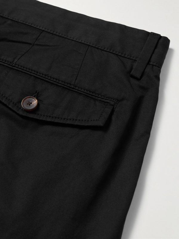 Straight-Leg Pleated Organic Cotton-Poplin Shorts - CU