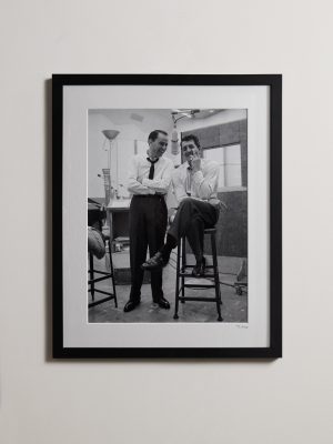 Framed 1965 Dean Martin and Frank Sinatra Recording in LA Print, 16" x 20" Framed 1965 Dean Martin and Frank Sinatra Recording in LA Print, 16" x 20"