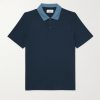 Two-Tone Stretch-Linen and Cotton-Blend Jersey Polo Shirt Two-Tone Stretch-Linen and Cotton-Blend Jersey Polo Shirt