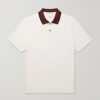 Two-Tone Stretch-Linen and Cotton-Blend Jersey Polo Shirt