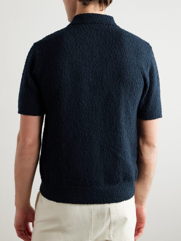 Organic Cotton-Blend Bouclé Polo Shirt - BK Organic Cotton-Blend Bouclé Polo Shirt - BK