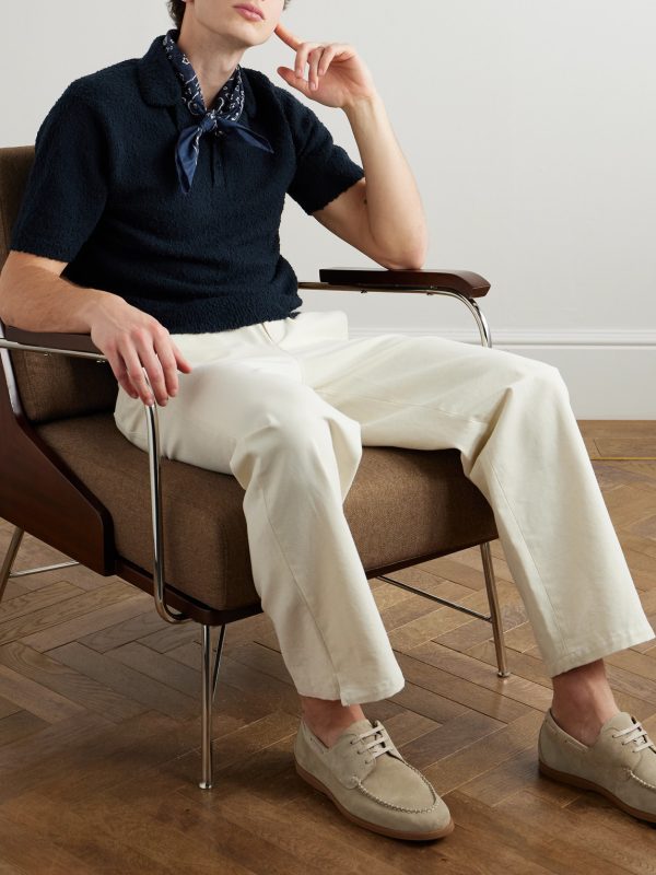Organic Cotton-Blend Bouclé Polo Shirt - OU Organic Cotton-Blend Bouclé Polo Shirt - OU