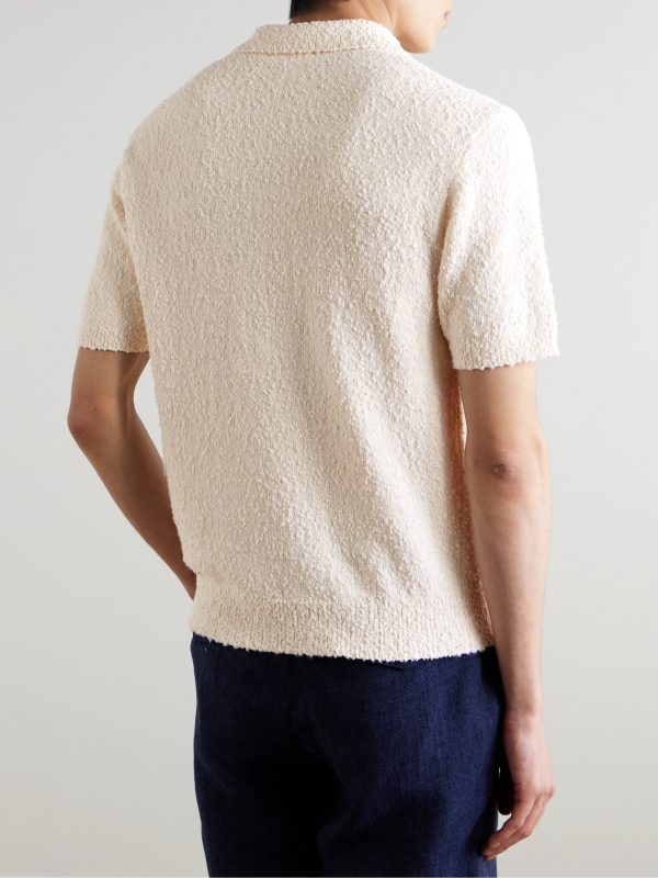 Organic Cotton-Blend Bouclé Polo Shirt - BK Organic Cotton-Blend Bouclé Polo Shirt - BK