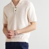 Organic Cotton-Blend Bouclé Polo Shirt - FR Organic Cotton-Blend Bouclé Polo Shirt - FR