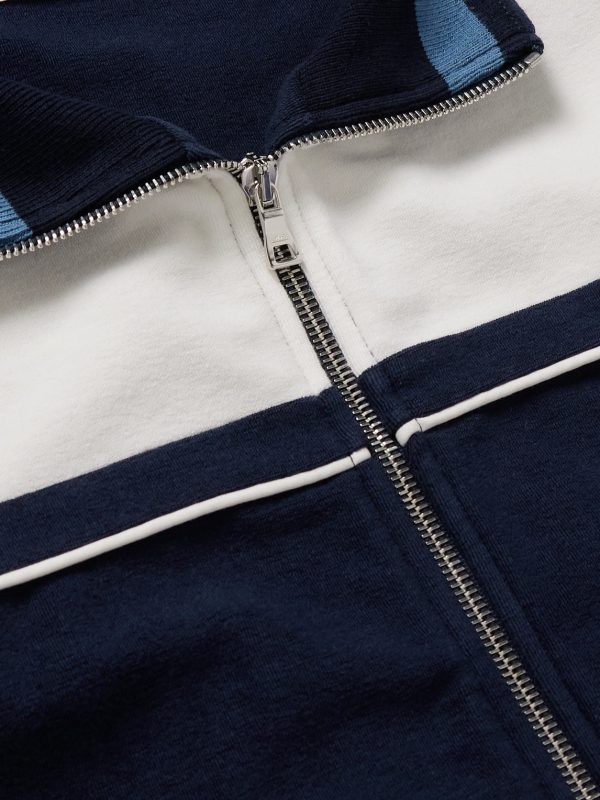 Clubhouse Striped Cotton-Blend Jersey Track Jacket - CU