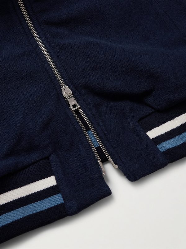 Clubhouse Striped Cotton-Blend Jersey Track Jacket - E1