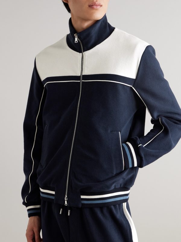 Clubhouse Striped Cotton-Blend Jersey Track Jacket - FR