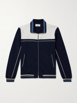 Clubhouse Striped Cotton-Blend Jersey Track Jacket Clubhouse Striped Cotton-Blend Jersey Track Jacket