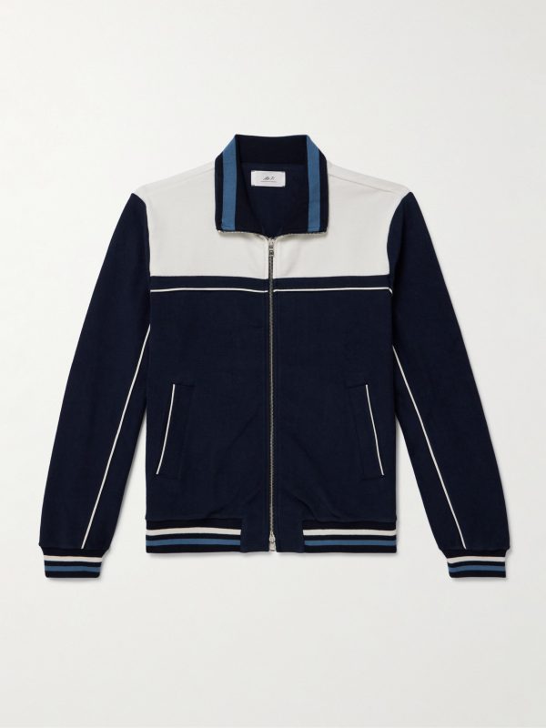 Clubhouse Striped Cotton-Blend Jersey Track Jacket