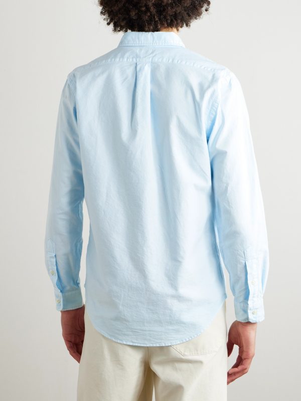 Button-Down Collar Logo-Embroidered Cotton Oxford Shirt - BK Button-Down Collar Logo-Embroidered Cotton Oxford Shirt - BK