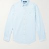 Button-Down Collar Logo-Embroidered Cotton Oxford Shirt Button-Down Collar Logo-Embroidered Cotton Oxford Shirt