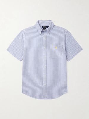 Button-Down Collar Striped Cotton-Seersucker Shirt