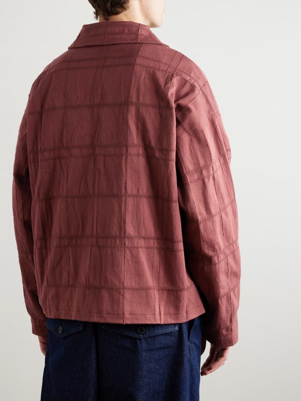 Checked Cotton-Blend Jacquard Jacket - BK Checked Cotton-Blend Jacquard Jacket - BK