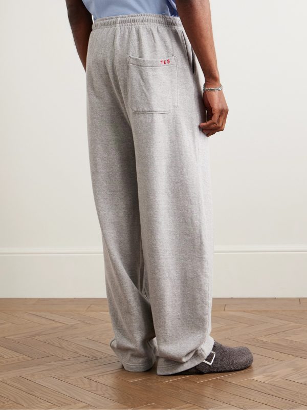 Daily Wide-Leg Cotton and Cashmere-Blend Jersey Sweatpants - BK Daily Wide-Leg Cotton and Cashmere-Blend Jersey Sweatpants - BK