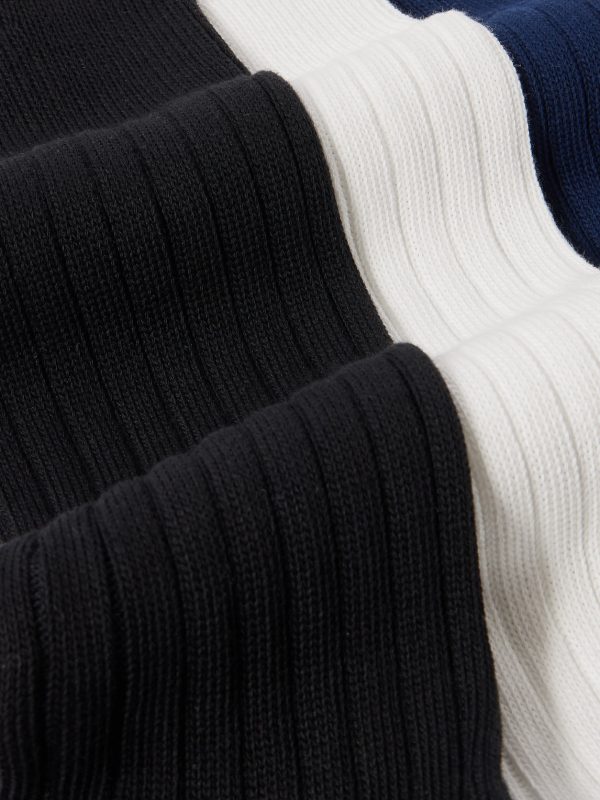 Three-Pack Ribbed Cotton-Blend Socks - CU