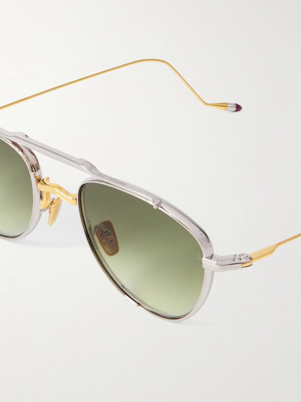 Flynn Aviator-Style Silver- and Gold-Tone Sunglasses - CU Flynn Aviator-Style Silver- and Gold-Tone Sunglasses - CU