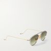 Flynn Aviator-Style Silver- and Gold-Tone Sunglasses - FR Flynn Aviator-Style Silver- and Gold-Tone Sunglasses - FR