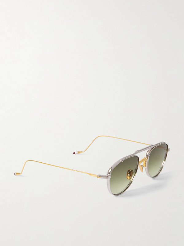 Flynn Aviator-Style Silver- and Gold-Tone Sunglasses - FR Flynn Aviator-Style Silver- and Gold-Tone Sunglasses - FR