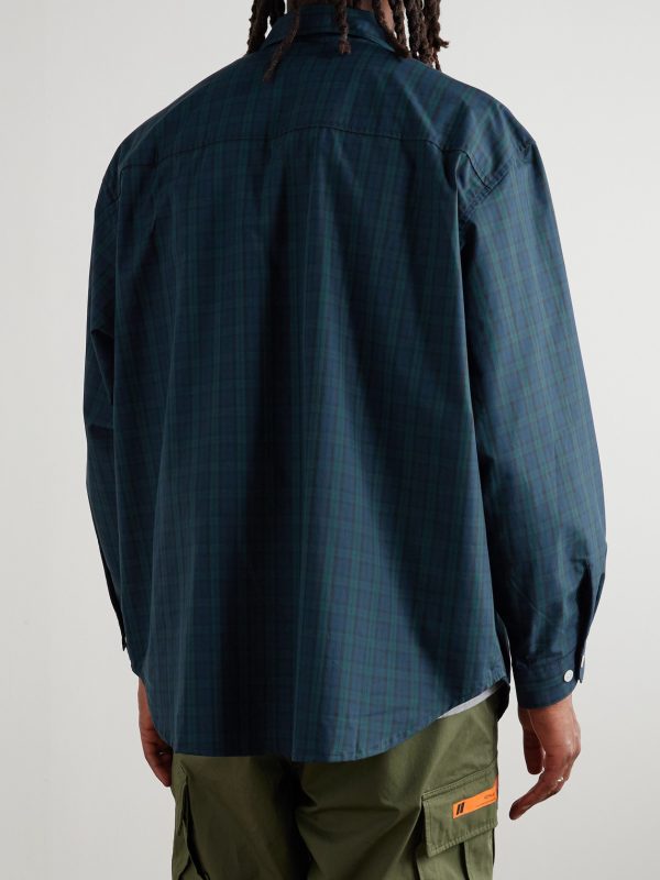 Logo-Appliquéd Checked Cotton-Broadcloth Shirt - BK Logo-Appliquéd Checked Cotton-Broadcloth Shirt - BK