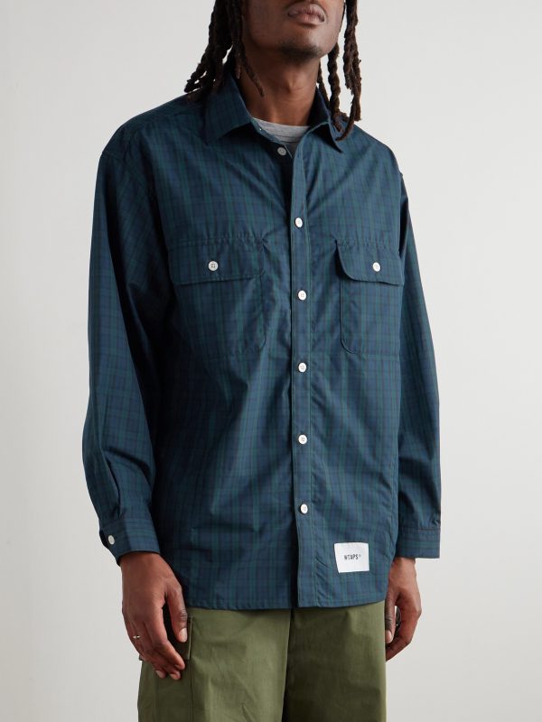 Logo-Appliquéd Checked Cotton-Broadcloth Shirt - FR Logo-Appliquéd Checked Cotton-Broadcloth Shirt - FR